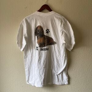 Y2k unisex dachshund printed white t‎ shirt size xl